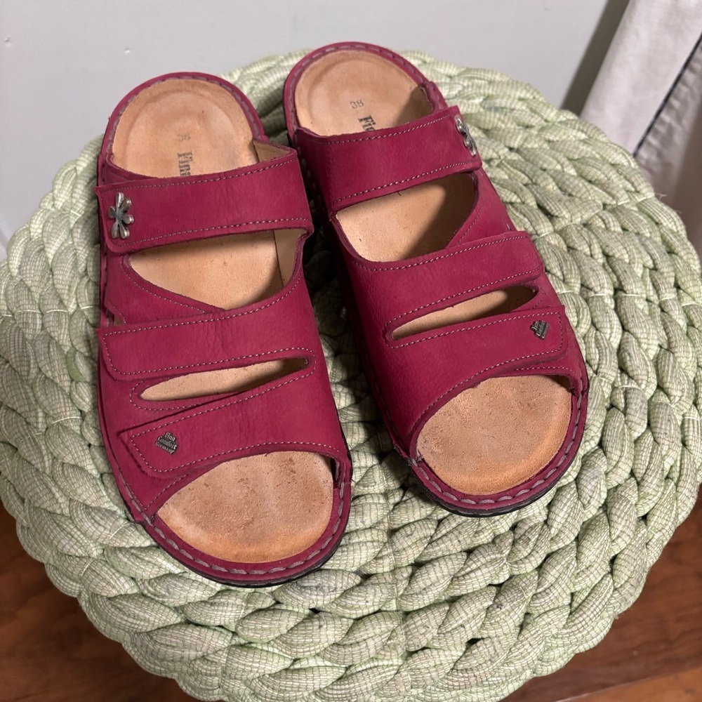 Finn Comfort Grenda Raspberry Nubuck Vienna Slide On Sandals Size 7 - Picture 6 of 11